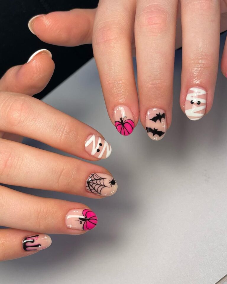 Halloween Acrylic Nail Designs Short Cute Spooky Wedbook