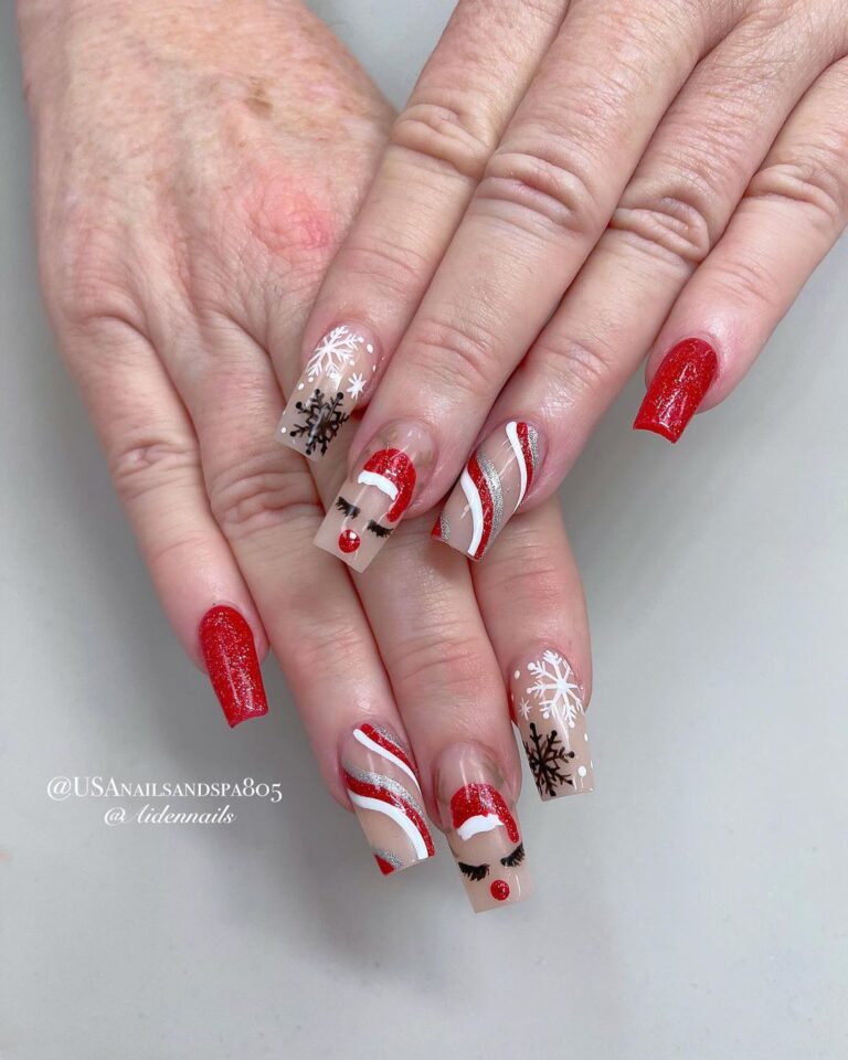 75 Christmas Nails Designs Nail Art For 2022 Wedbook