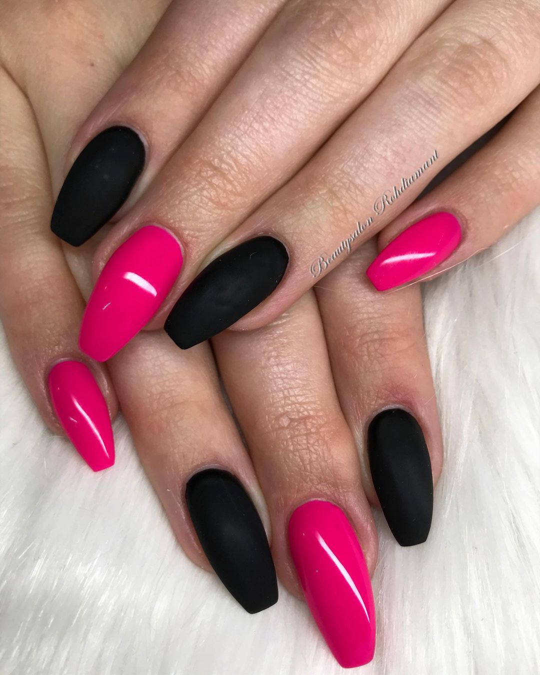 Hot Pink And Black Nail Designs For A Gorgeous Mani Wedbook