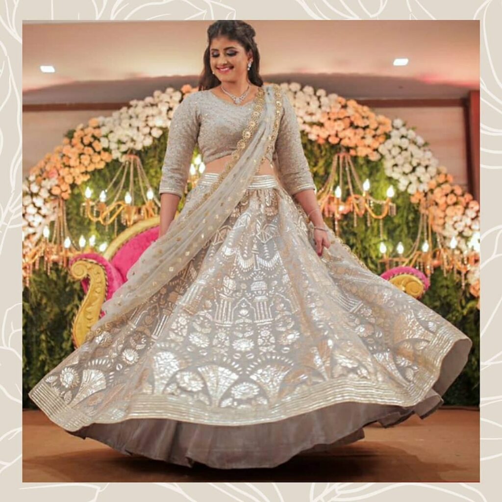 Silver Color Lehenga Sangeet 