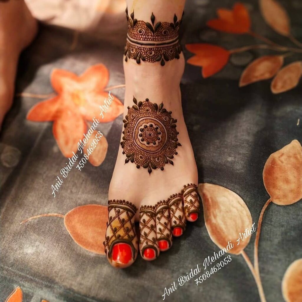 Foot Mehndi Design bridal simple