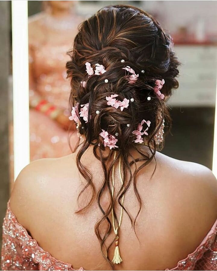 Floral Bridal Bun Hairstyle