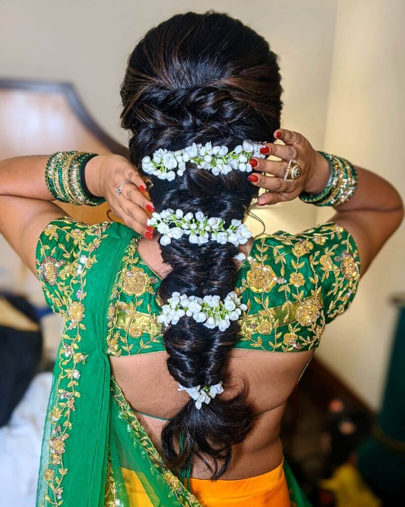 gajrasouthIndianhairstylelooktraditionalbrides  WedAbout