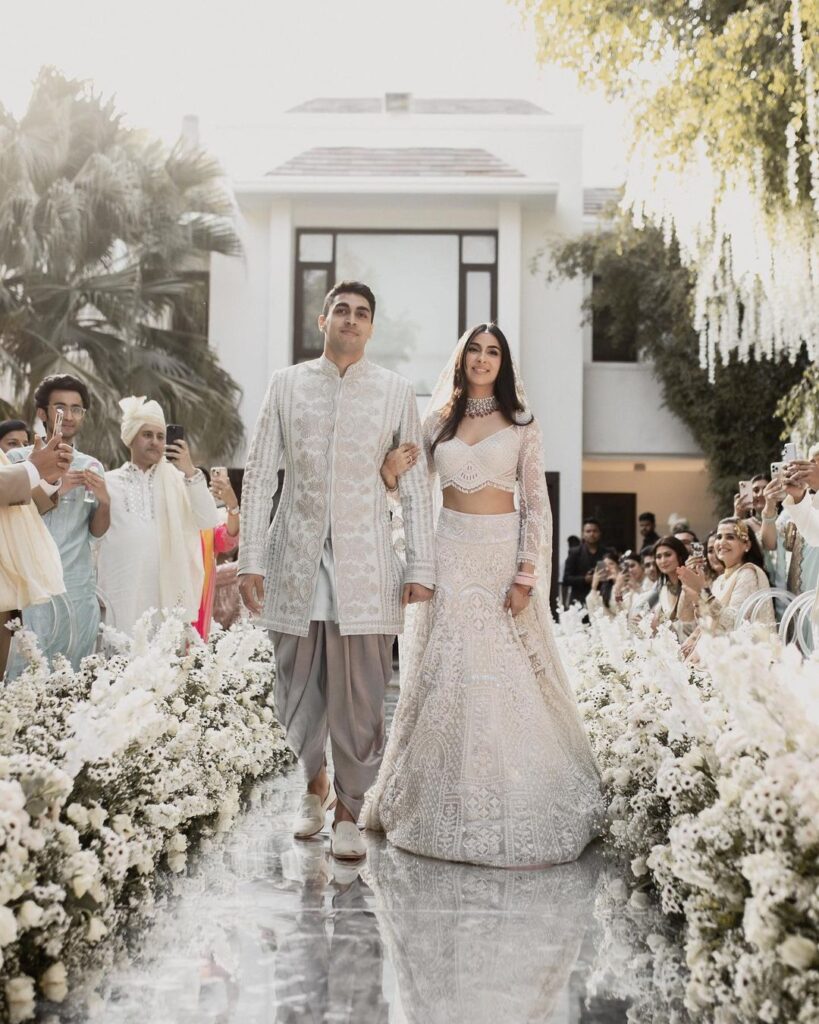 White Lehenga Maxi Dress For Pakistani Bridal Wear – UY COLLECTION