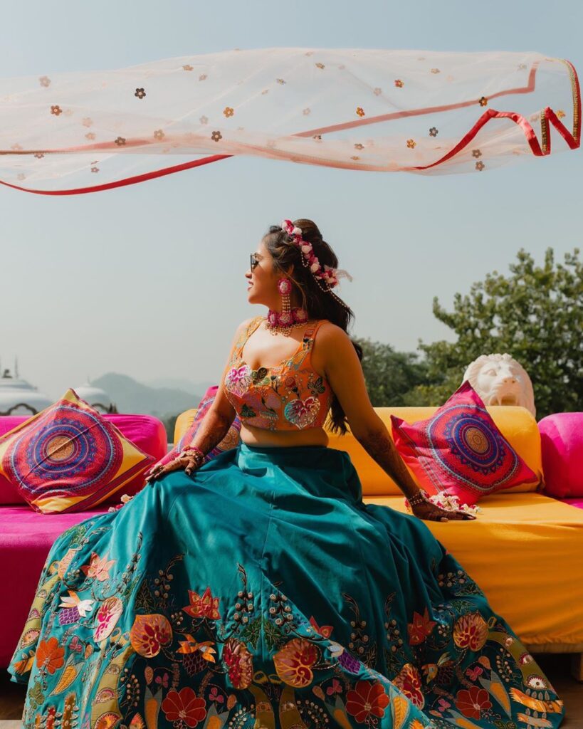 Blue lehenga Brides