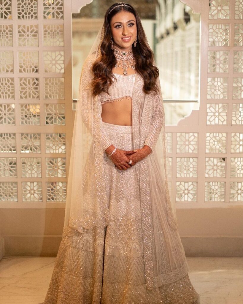 White Red Bridal Lehenga