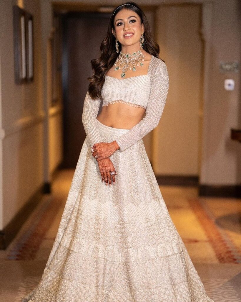 White Red Bridal Lehenga