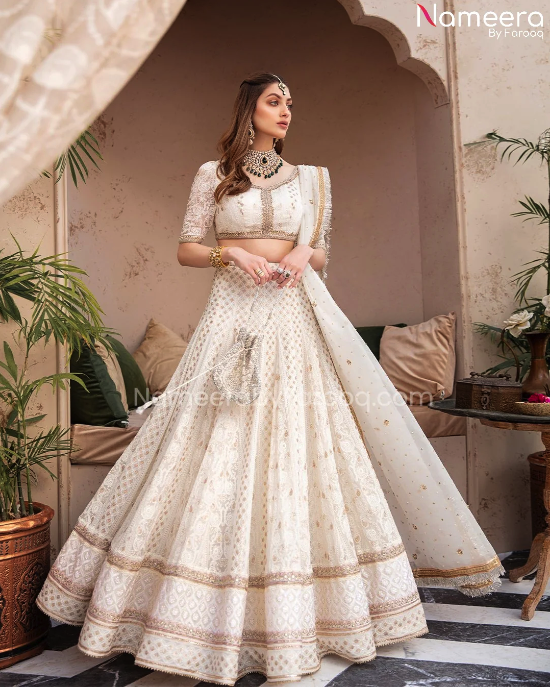 White Bridal Lehenga Designer