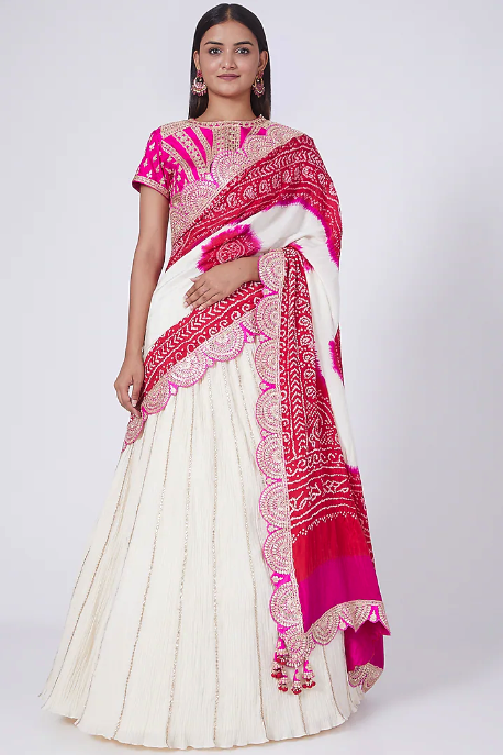 White Lehenga Bridal Look