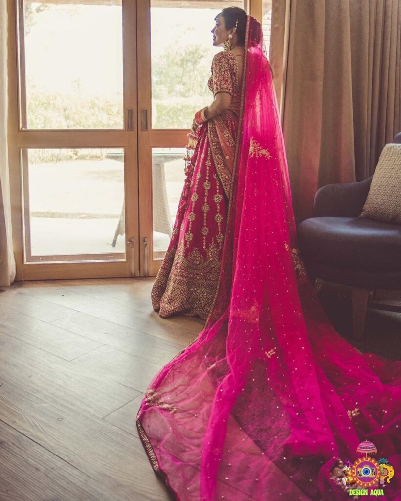 Dark Pink Lehenga Design