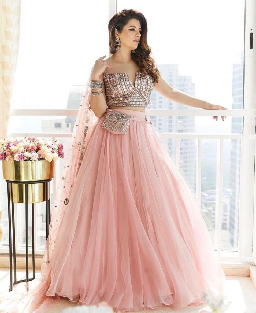 Pink lehenga for bridesmaid