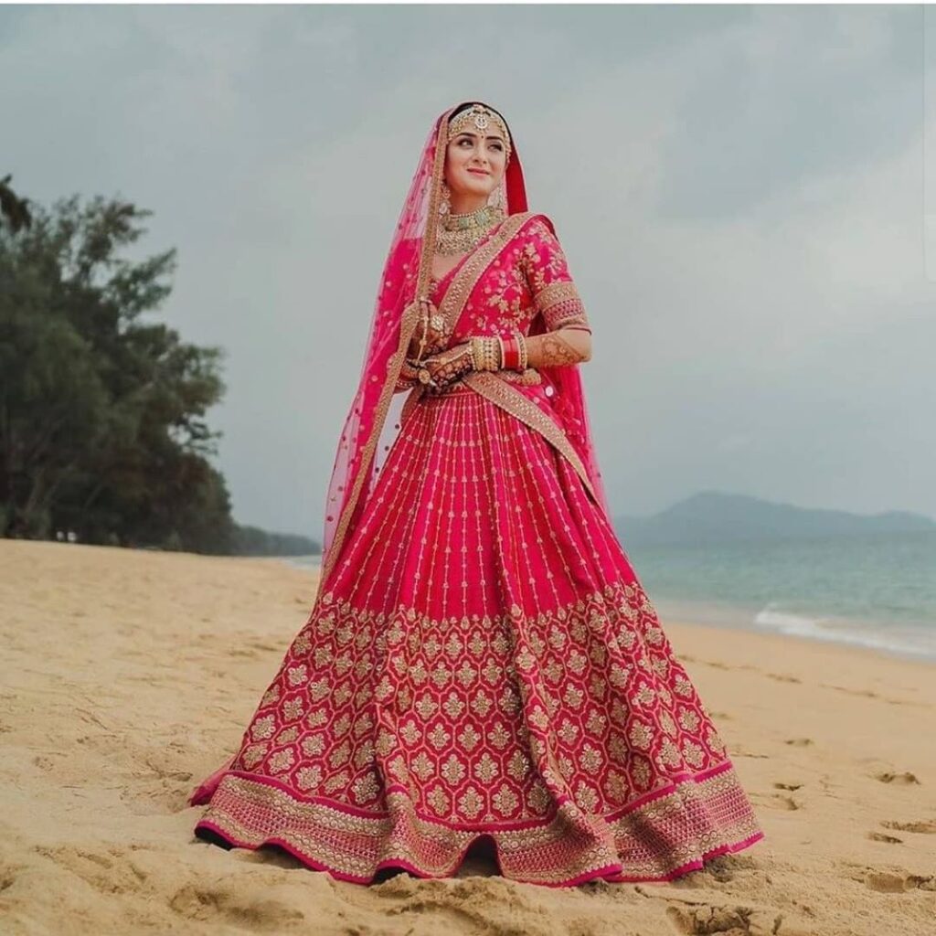 Hot Pink Lehenga For Brides