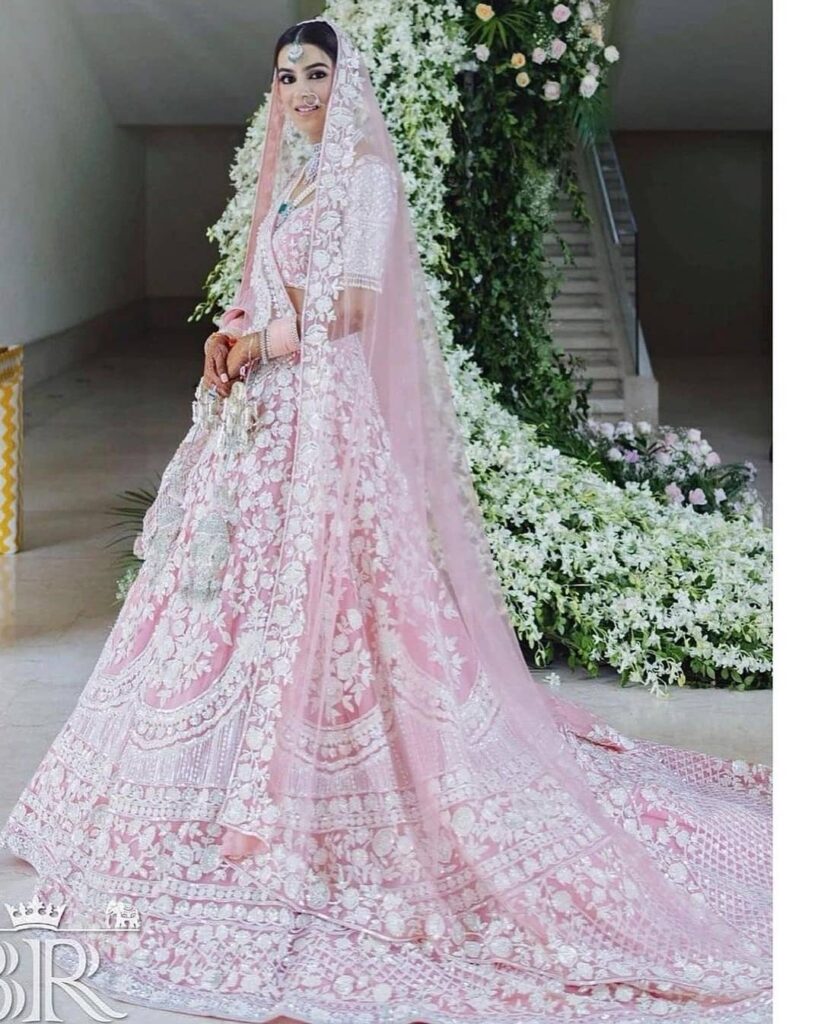 Manish Malhotra Pink Bridal Lehenga