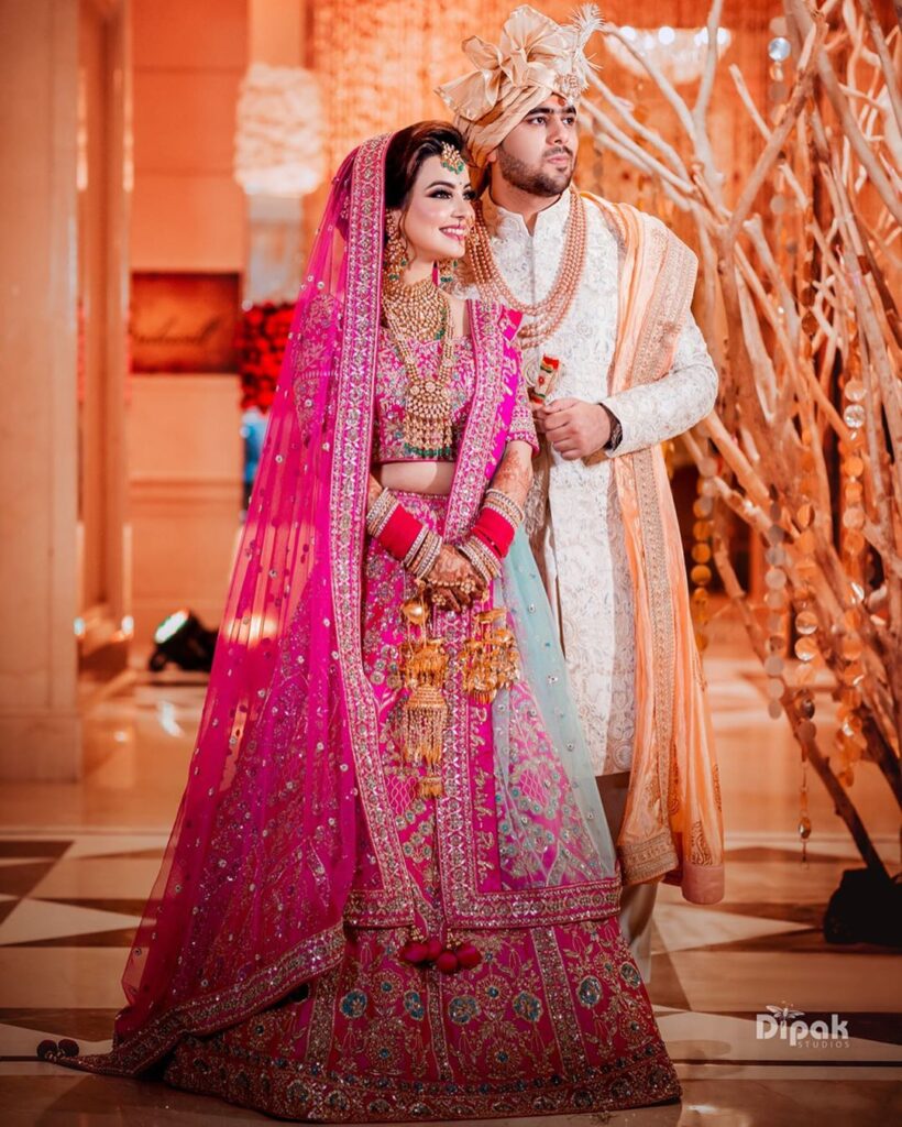 Luxury Designer Silk Pink Bridal Lehenga Choli For Women India USA UK –  Sunasa