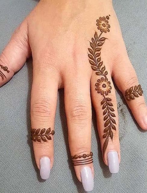 Easy Finger Henna Design