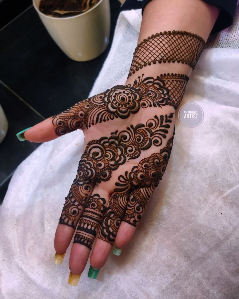 Finger Mehndi Design Front Hand