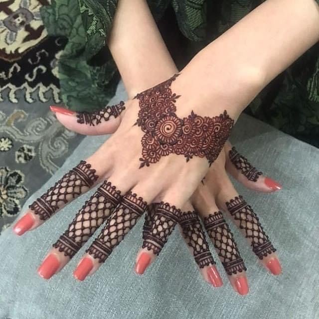 Jaal Finger Mehndi Design