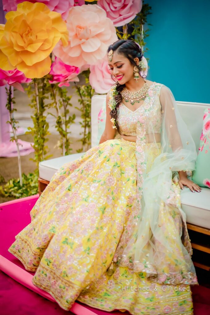 Yellow Mehendi lehenga