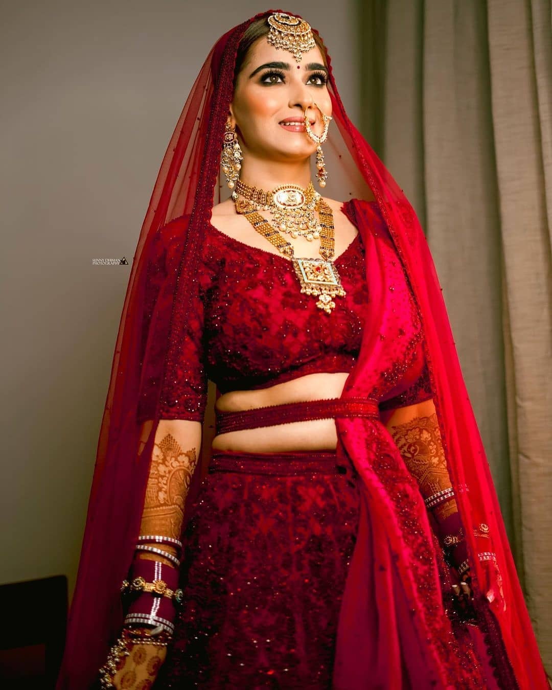 All Red Lehenga