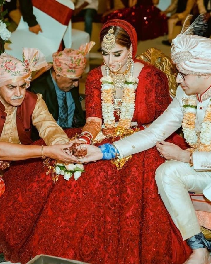 All Red Lehenga