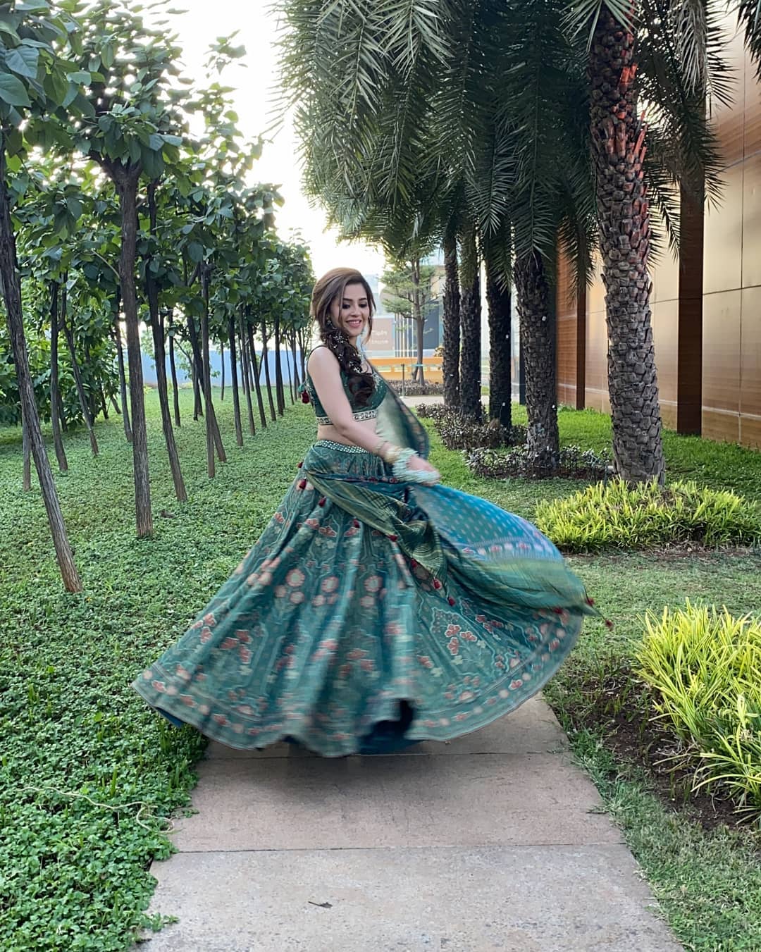 Mehendi Green Lehenga