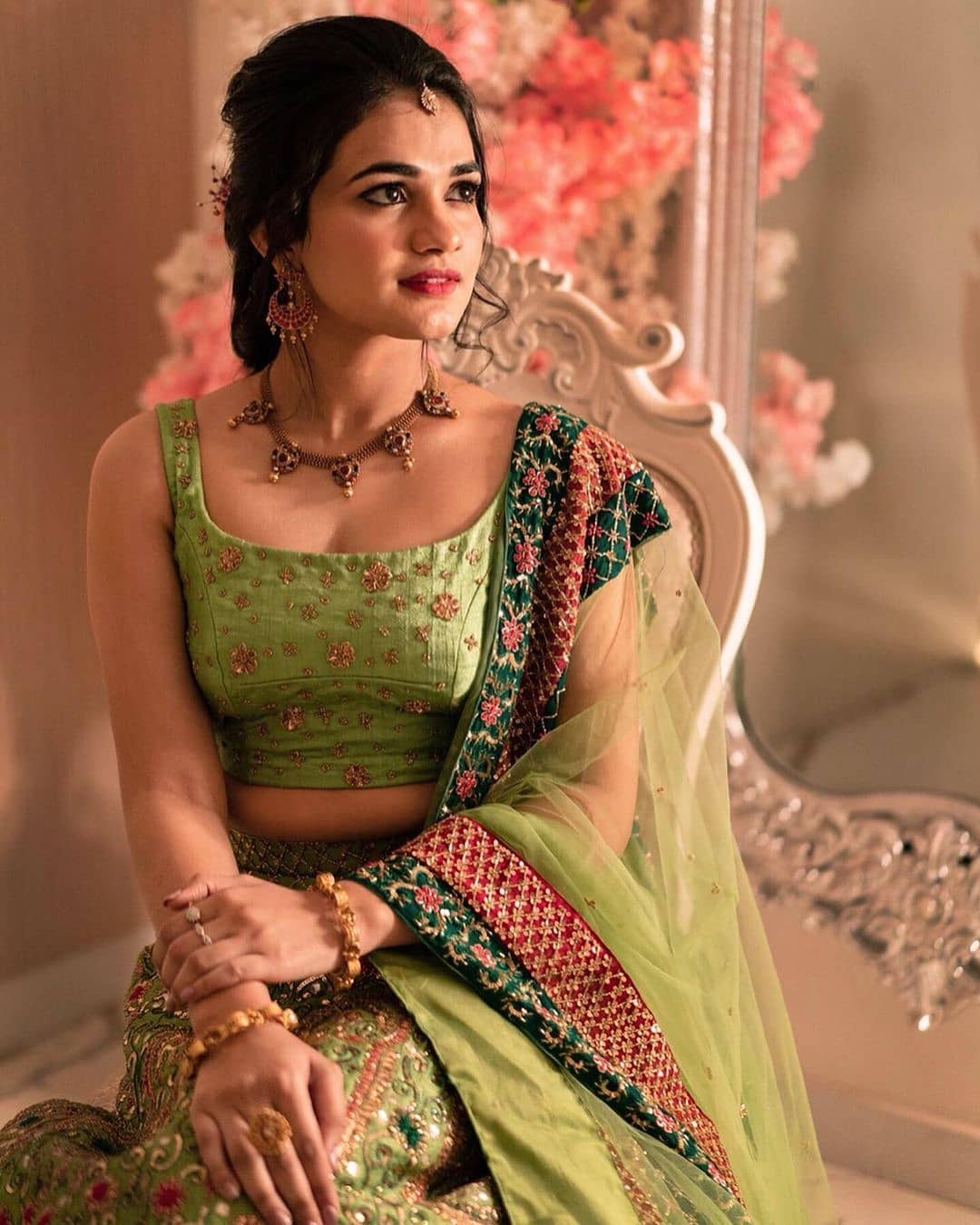 Parrot Green Lehenga