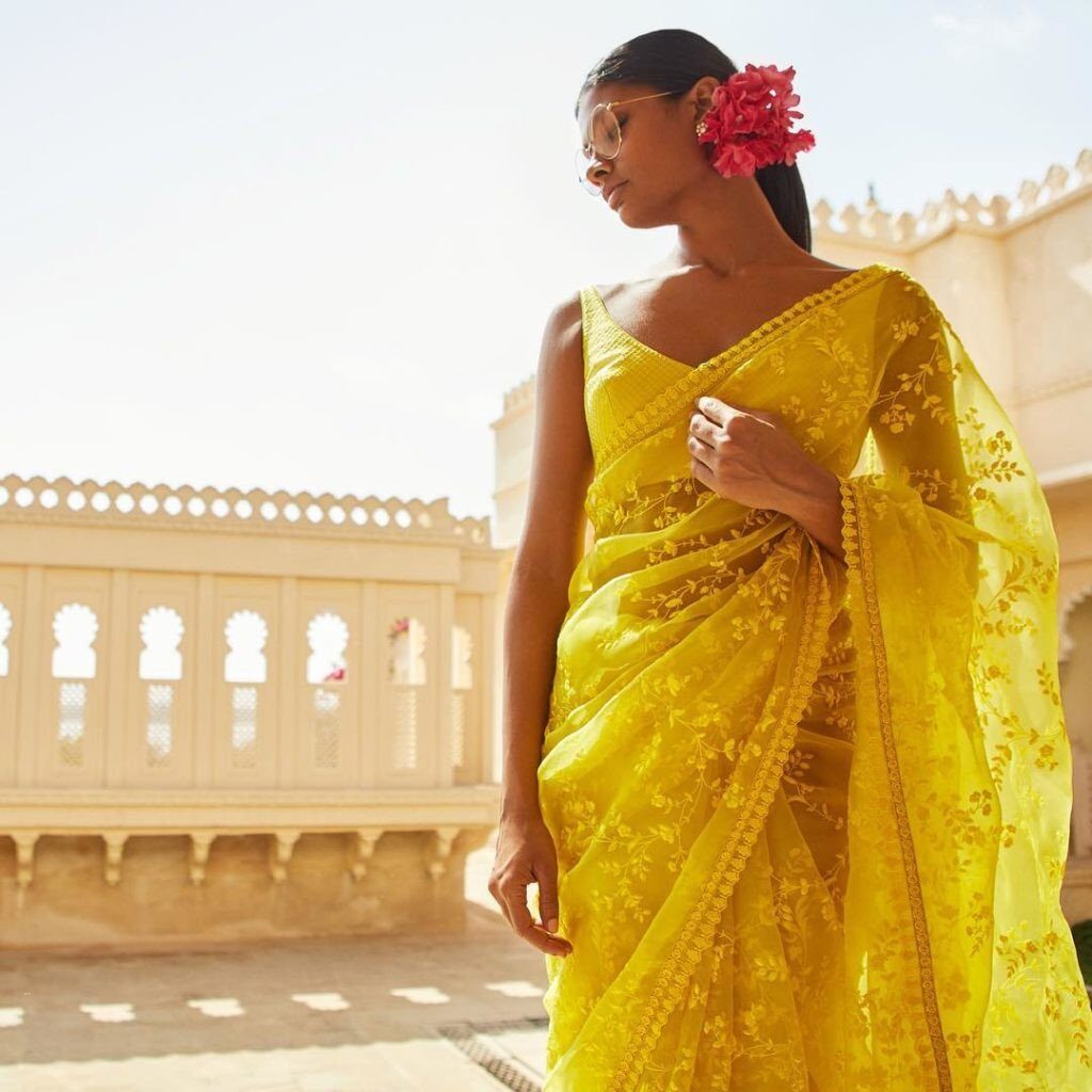 Sabyasachi Yellow Saree