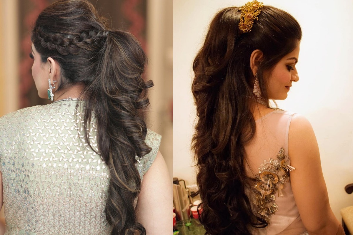 Hairstyles Perfect For A Sangeet Night | Trendy short hair styles, Engagement  hairstyles, Bridal outfits