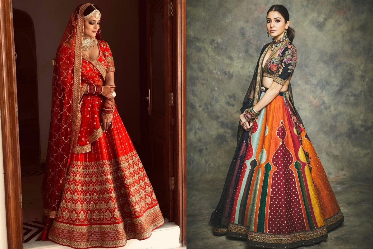 Buy Bollywood Sabyasachi Inspired Lotus pink banarasi silk wedding lehenga  choli in UK, USA and Can