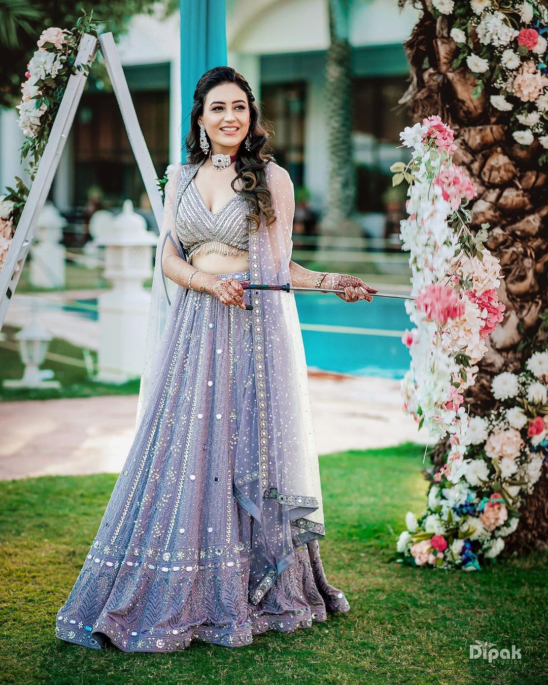 lehenga par dupatta style