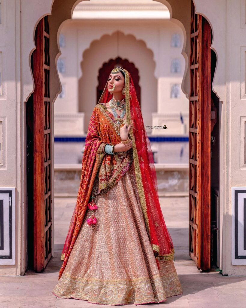 bridal lehenga drape styles