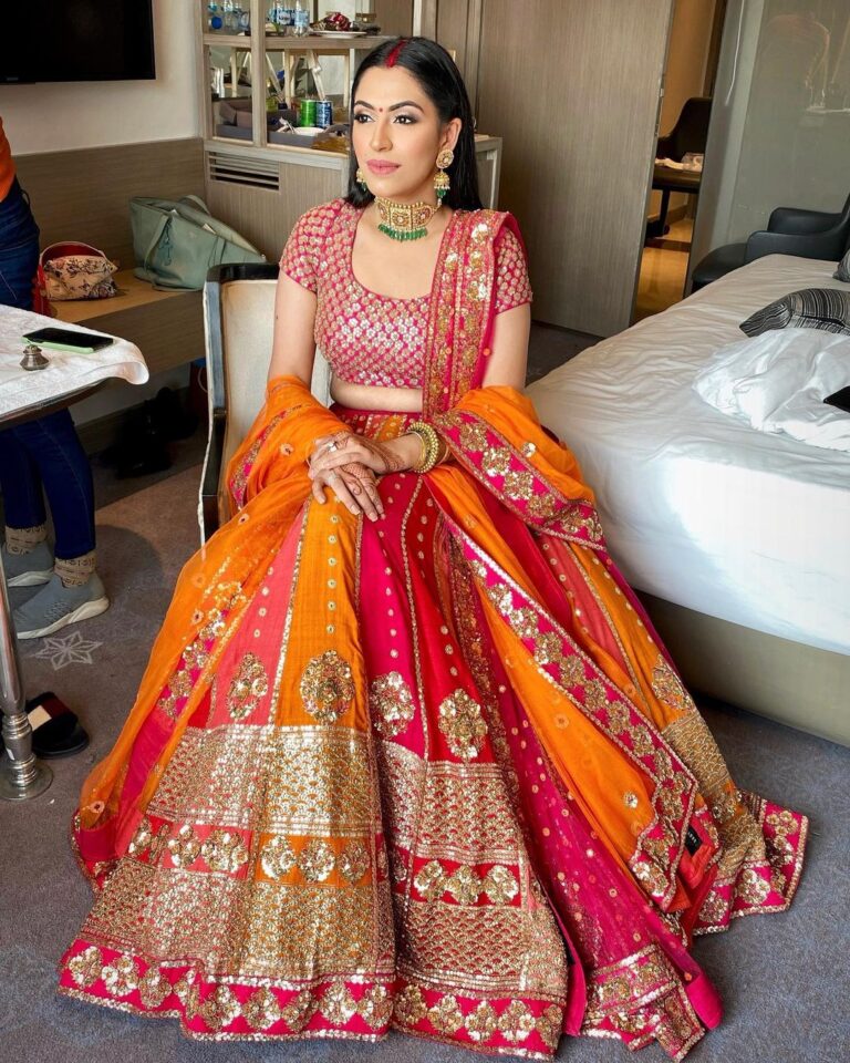 lehenga net dupatta draping styles