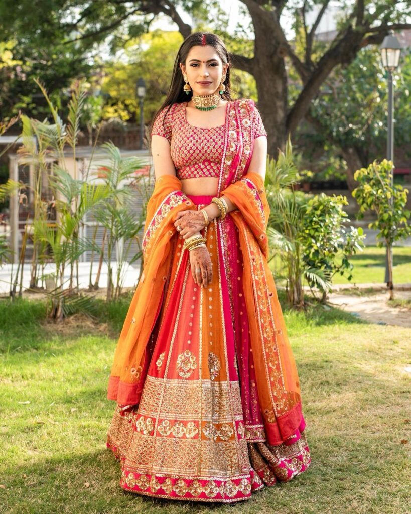 Bridal Lehenga Dupatta Draping Style