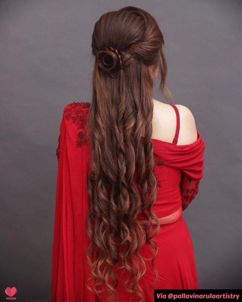 Half Up Half Down Hairstyle For Sangeet