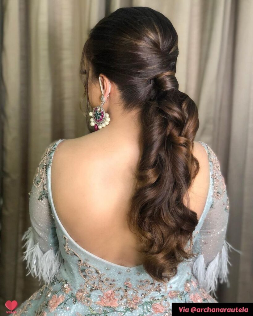 Puffy Ponytail Hairstyle Sangeet