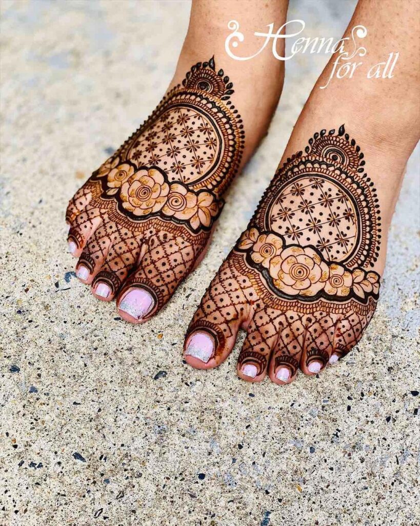 easy foot mehndi design