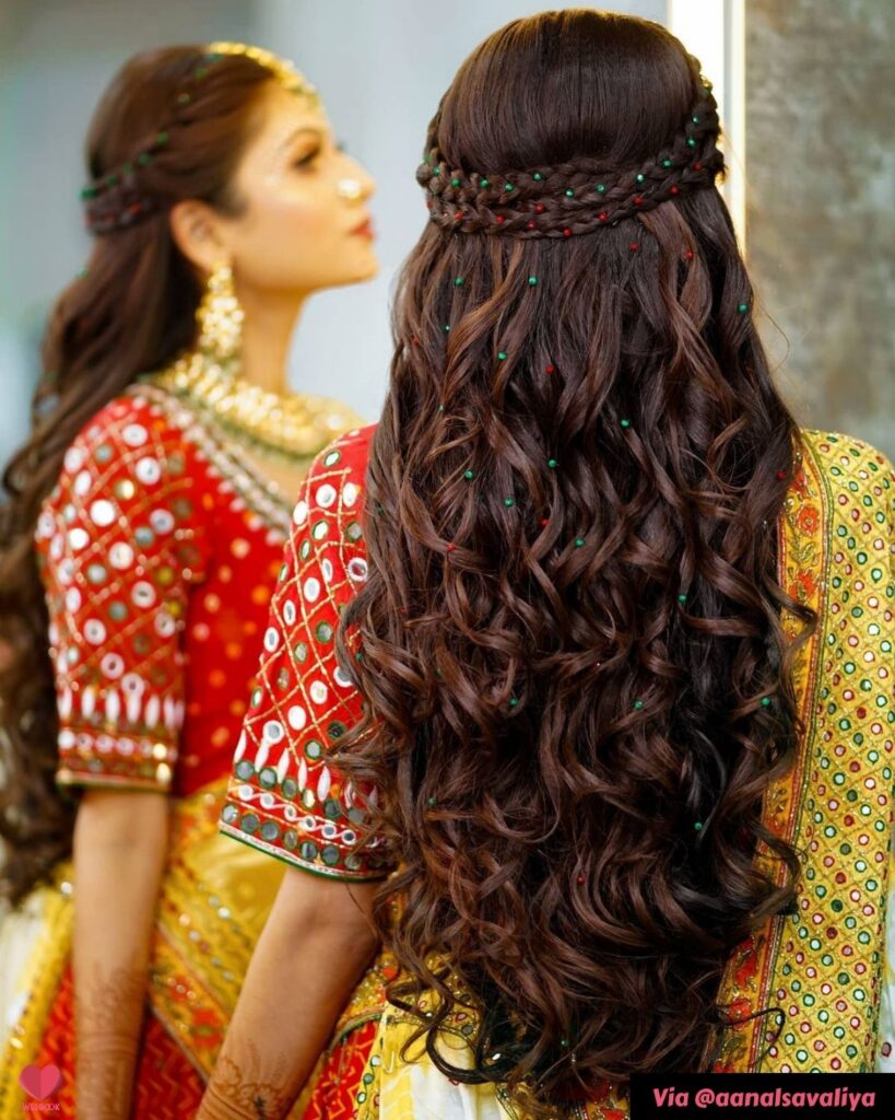 Half Up Half Down Hairstyle For Sangeet