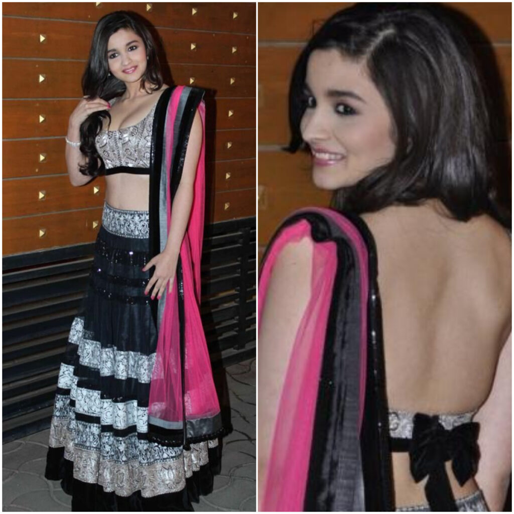 Alia bhatt outlet in pink lehenga