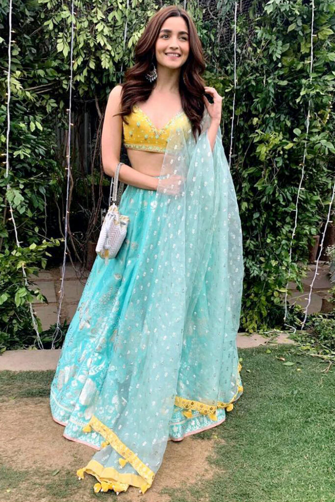 Alia Bhatt Blue Anita Dongre Lehenga