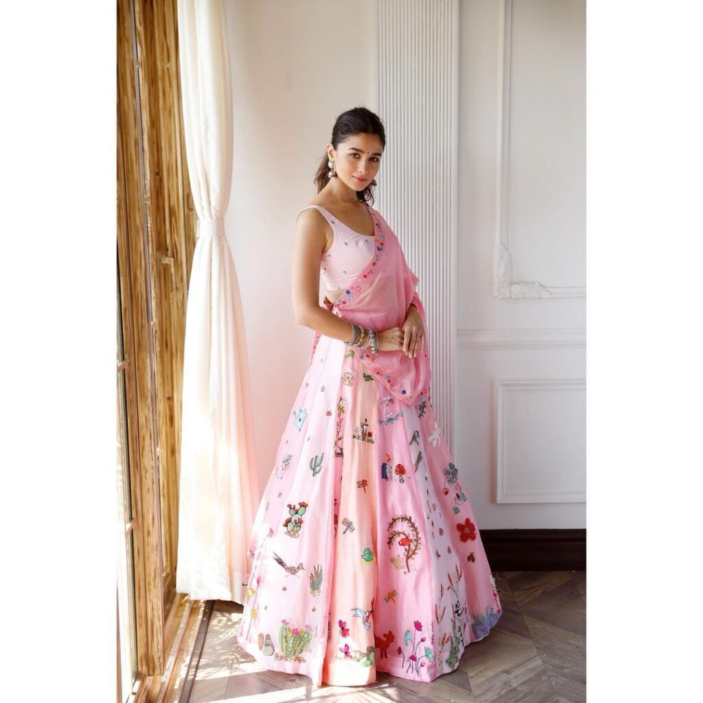  Alia Bhatt Lehenga Pink Diwali