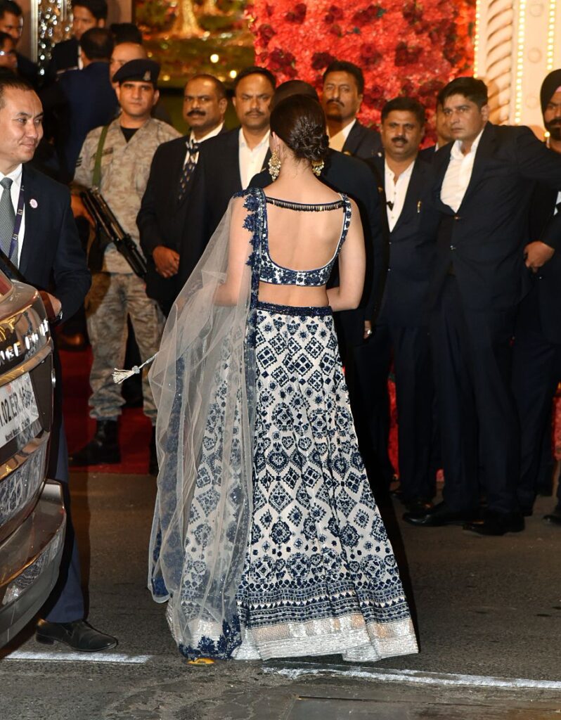 Alia Bhatt Manish Malhotra White Blue Lehenga