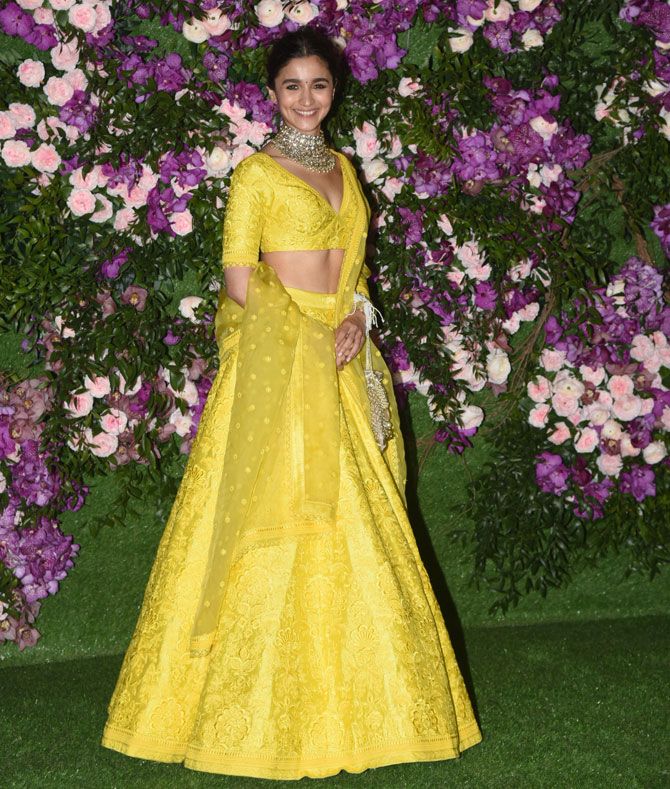 Alia Bhatt Yellow Sabysachi Lehenga