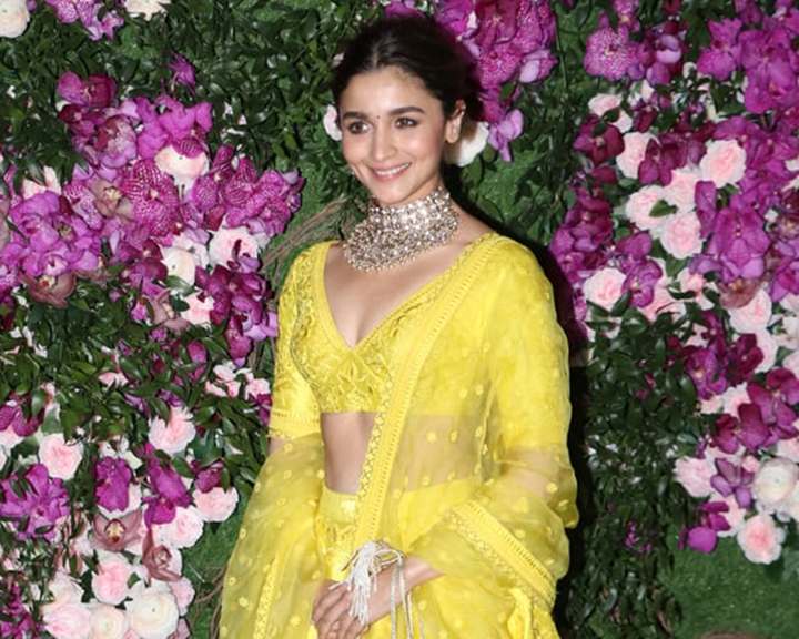 Alia Bhatt Yellow Sabysachi Lehenga