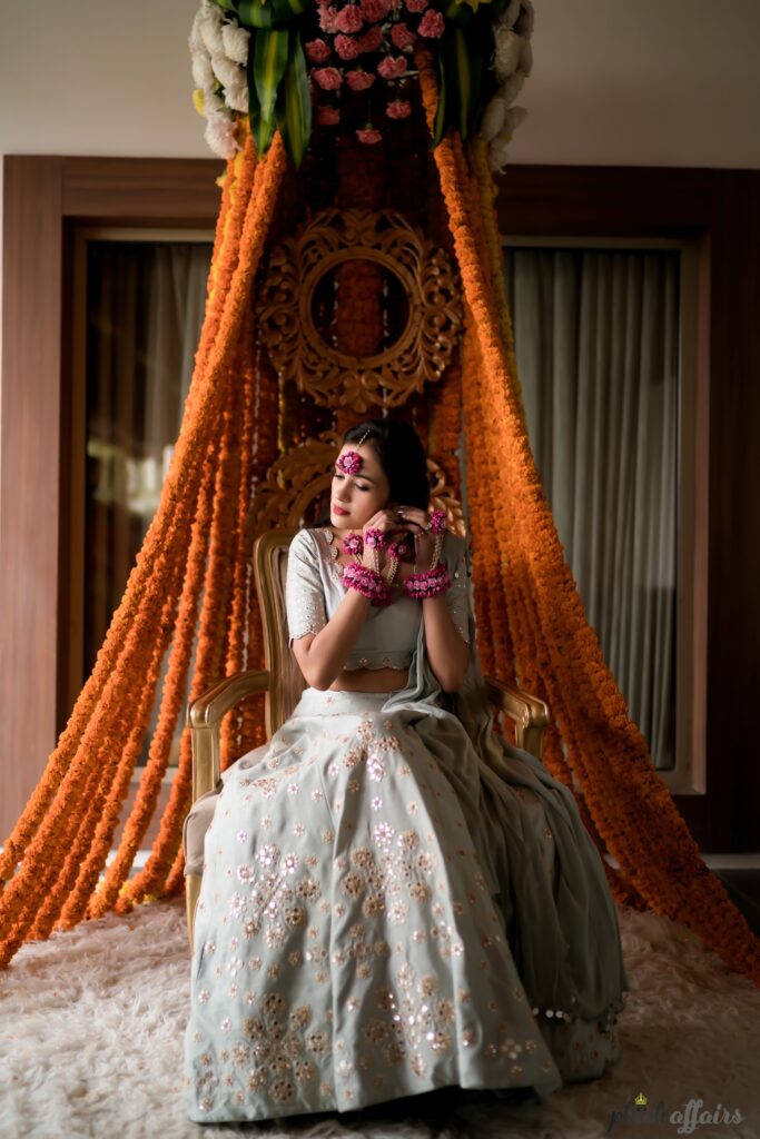 Pink Bridal Floral Jewellery Set