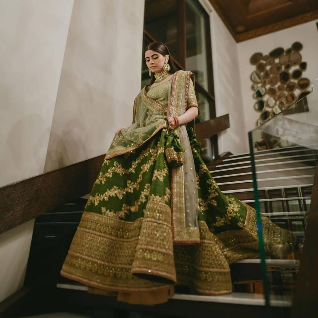 Sabyasachi Bottle Green Lehenga