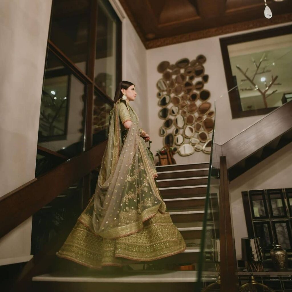 Sabyasachi Bottle Green Lehenga