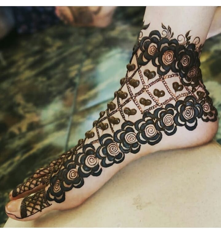 Jaal Mehandi Design Foot