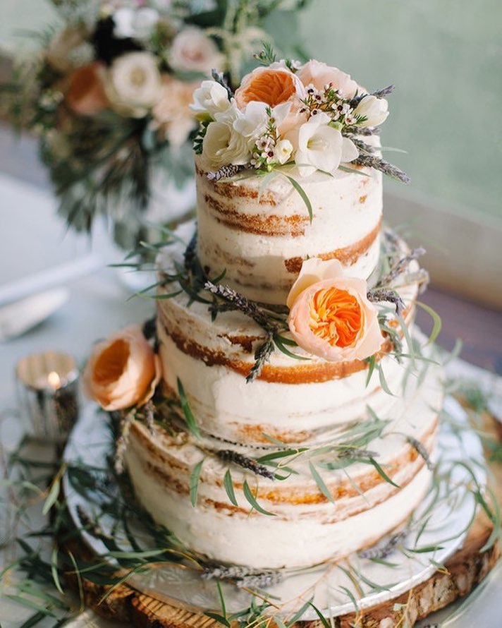 Semi Naked Vegan Wedding Cake in Dorset - Decorated Cake - CakesDecor