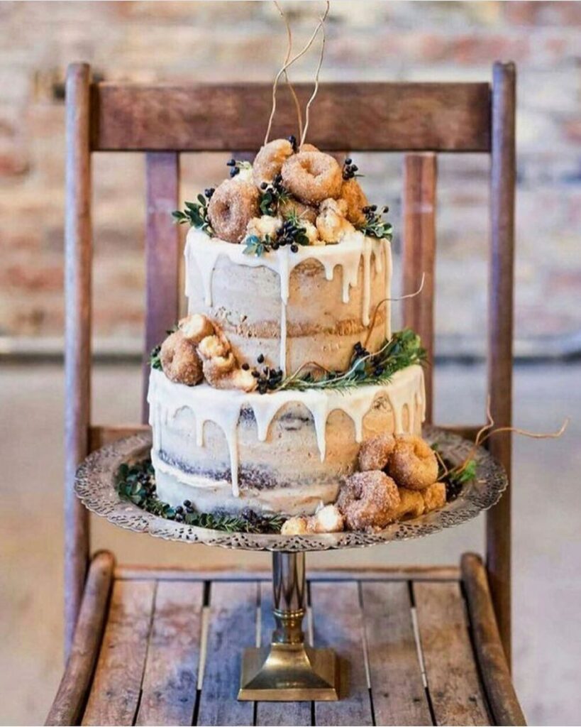  Rustic Semi Naked Wedding Cake