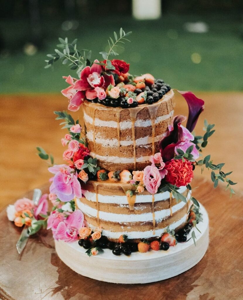 Naked Cake With Flowers